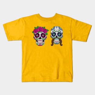 Couple Sugar Skulls Kids T-Shirt